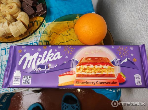 Шоколад Milka Strawberry Cheesecake фото