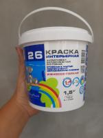 Краска интерьерная акриловая белоснежная матовая Радуга 26 фото