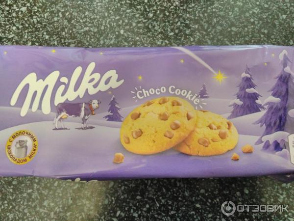 Печенье Milka Choco cookies с кусочками молочного шоколада фото