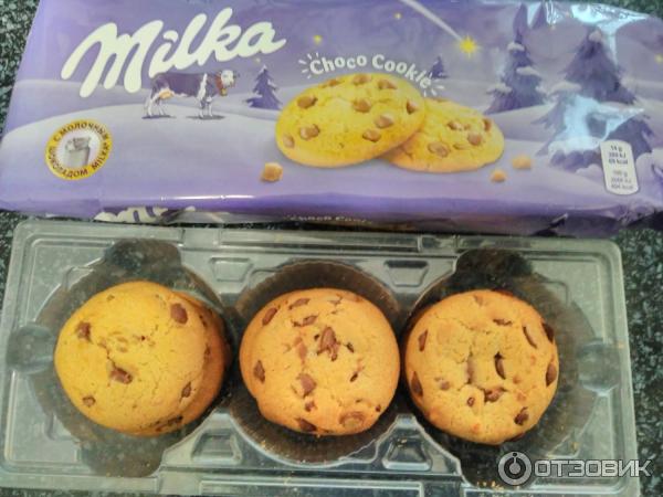 Печенье Milka Choco cookies с кусочками молочного шоколада фото