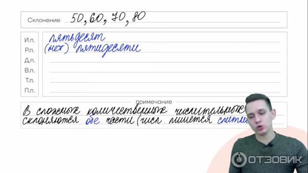 Фрагмент занятия русского языка