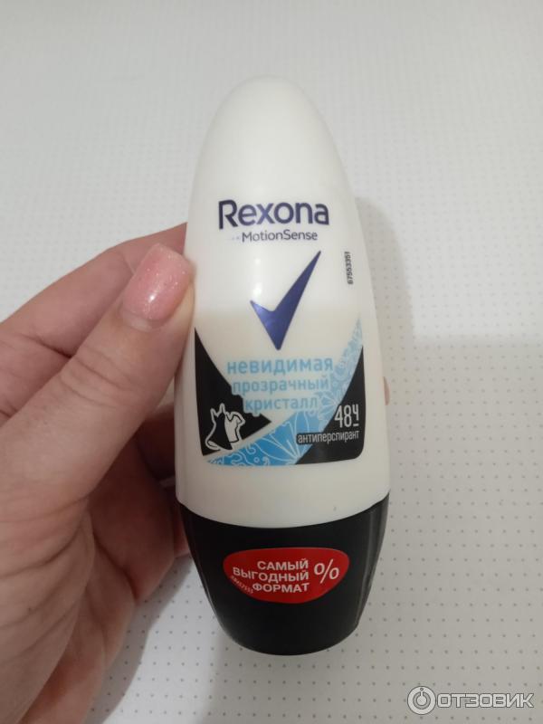 Антиперспирант шариковый Rexona Motionsense невидимая Прозрачный кристалл против белых следов и желтых пятен фото