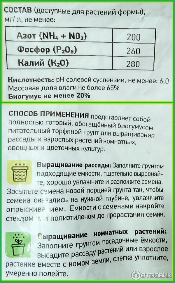 Отзыв о Грунт Торфяная поляна "Биогрунт" | Био грунт с широким спектром ...
