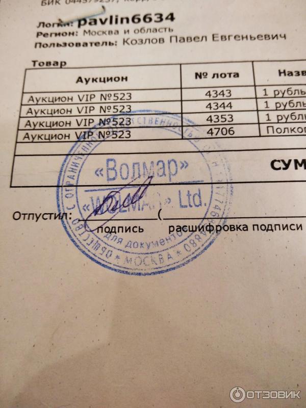 Отзыв о Нумизматический аукцион "Wolmar" (Россия, Москва ...