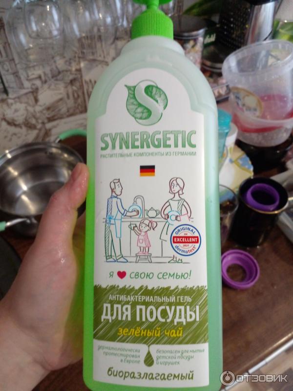 Антибактериальный гель для мытья посуды Synergetic фото