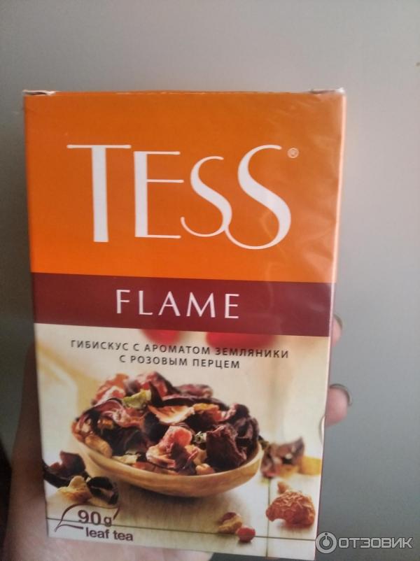 Чайный напиток Tess Flame со вкусом и ароматом земляники и розовым перцем фото