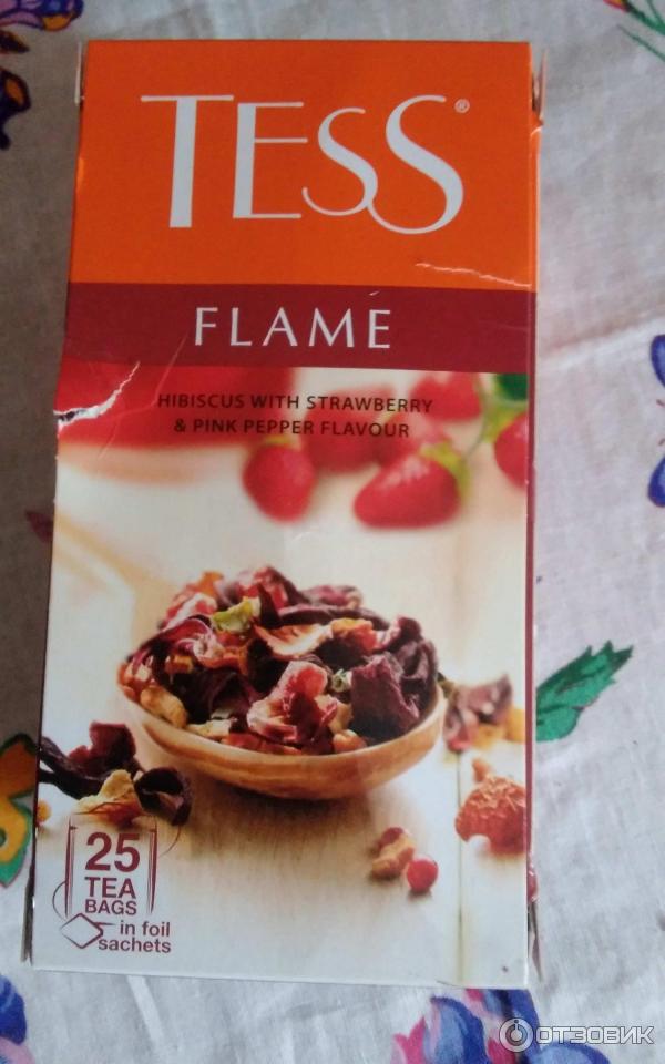 Чайный напиток Tess Flame со вкусом и ароматом земляники и розовым перцем фото