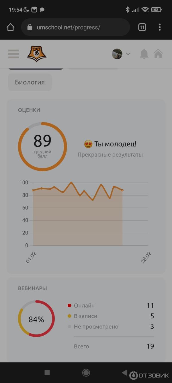 Новый удобный раздел Успеваемость на сайте Умскула