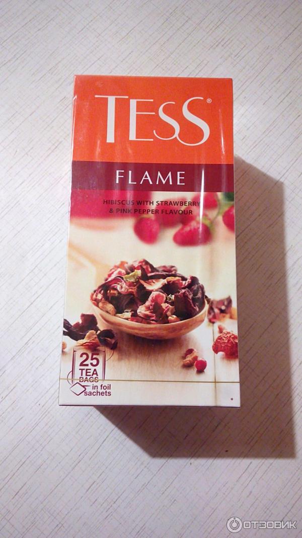 Чайный напиток Tess Flame со вкусом и ароматом земляники и розовым перцем фото