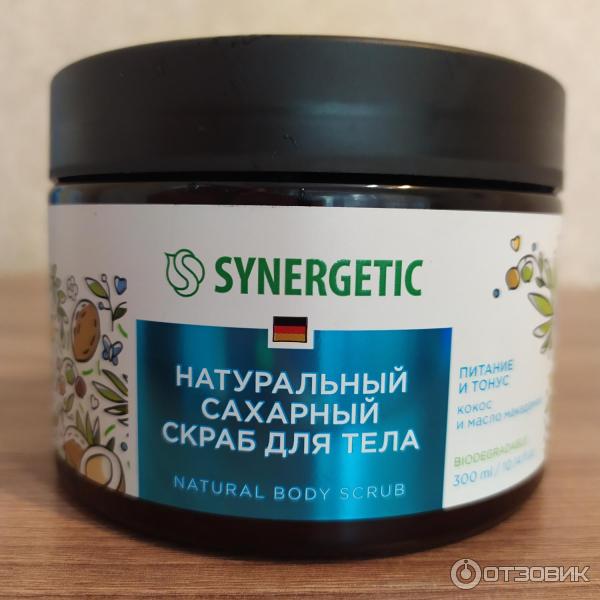 Натуральный сахарный скраб для тела Synergetic фото