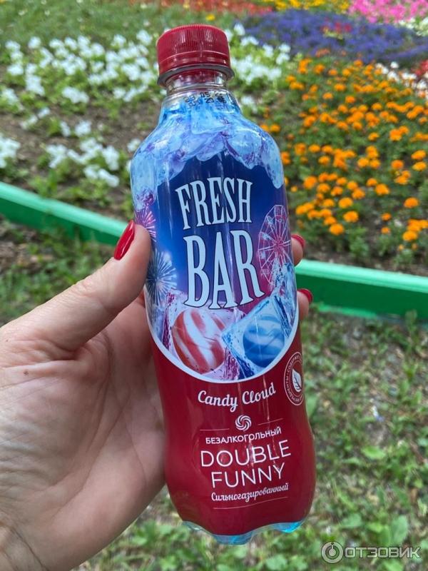 Отзыв о Напиток сильногазированный безалкогольный Fresh Bar Double Funny  Candy Cloud | Очень приятный освежающий напиток, не энергетик, но весьма  бодрящий)