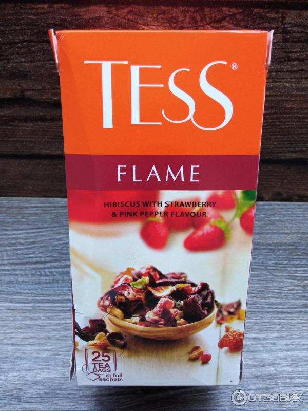 Чайный напиток Tess Flame со вкусом и ароматом земляники и розовым перцем фото