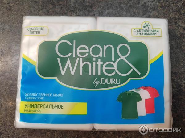 Мыло хозяйственное Duru Clean & White универсальное фото