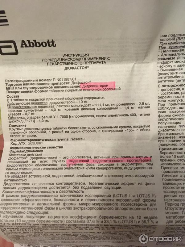 Отзыв о Гормональный препарат Верофарм Дюфастон | входит в список ...