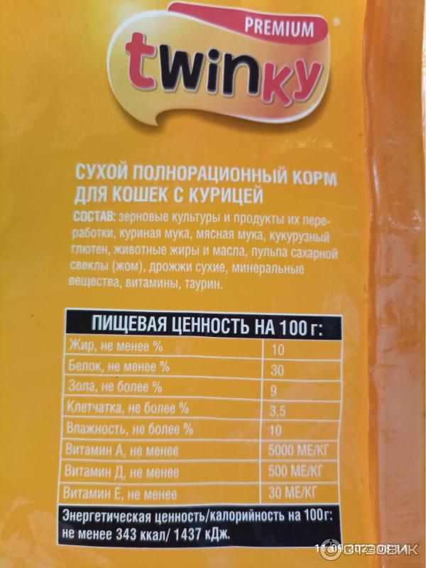 Отзыв о Корм для кошек Twinky | Круглый, мелкий, с хорошим составом...