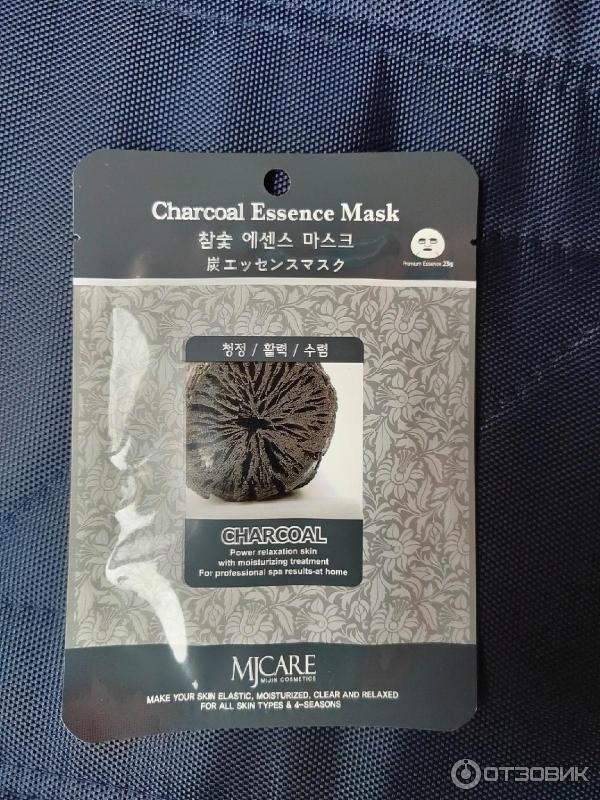 Тканевая маска для лица Mijin Charcoal Essence Mask Древесный уголь фото