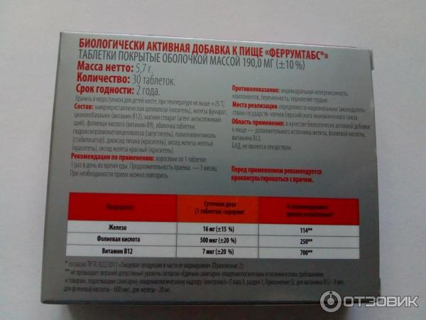 Отзыв о Витамины Витамир Феррумтабс | Здесь железа "с гулькин нос ...
