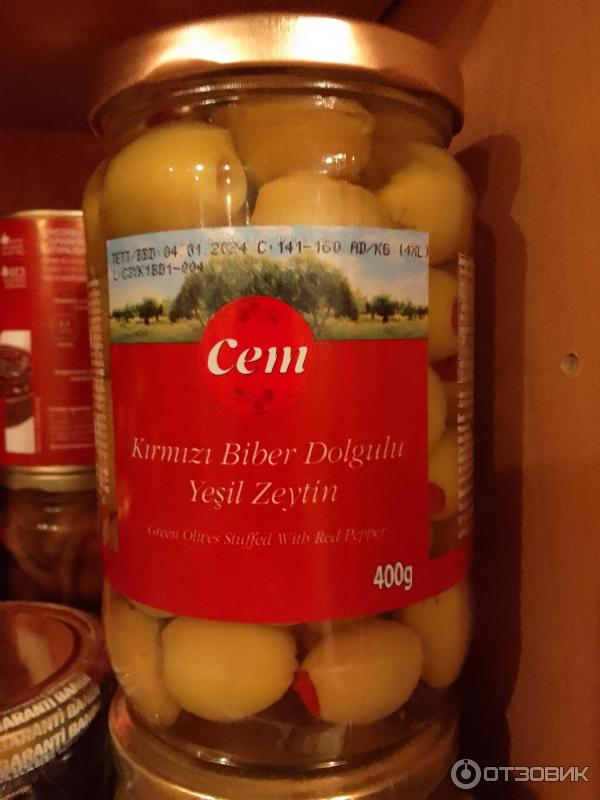 Отзыв о Оливки фаршированные сладким перцем Cem zeytin | Фаршированные ...