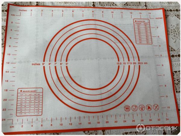 Силиконовый коврик для теста Kitchen c мерными делениями фото