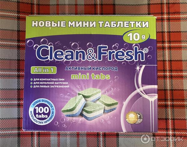 Таблетки для посудомоечных машин Clean&Fresh Mini Tabs All in 1 фото