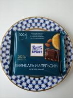 Шоколад темный Ritter Sport "Миндаль и апельсин" фото