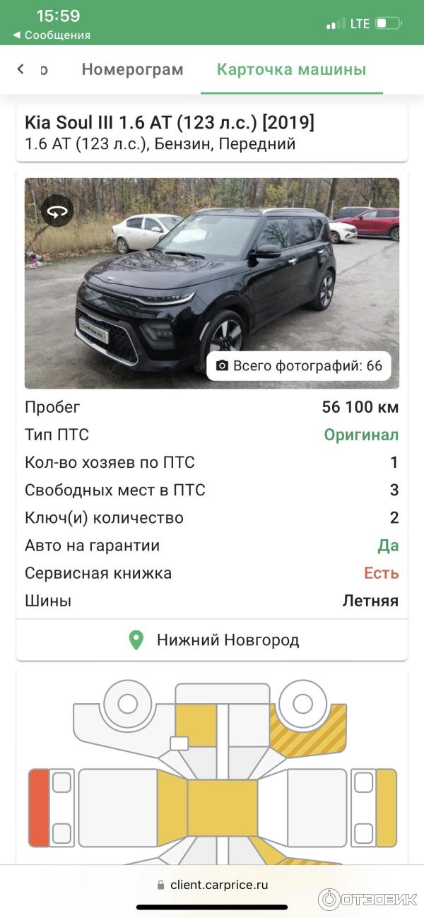 Карточка проданной машины в карпрайс