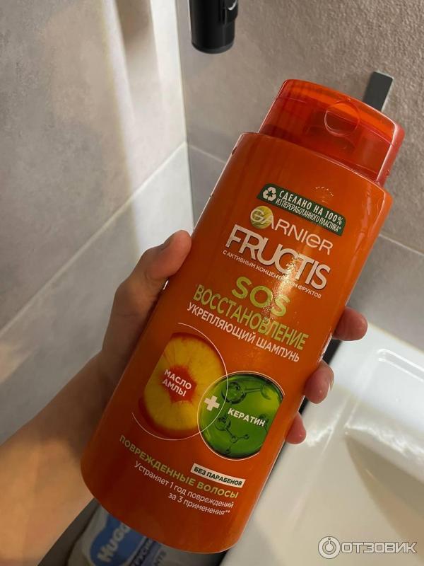 Шампунь Garnier Fructis SOS восстановление керафил+масло амлы фото